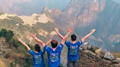 Ankunft der Wandergruppe in Machu Picchu